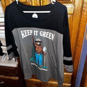 Torrid Black and Gray Raglan Graphic Tee